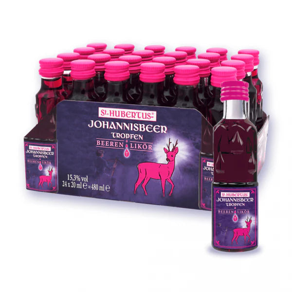 Karton St. Hubertus-Tropfen  Johannisbeer 24 x 0,02L mit 15,3 % Vol.